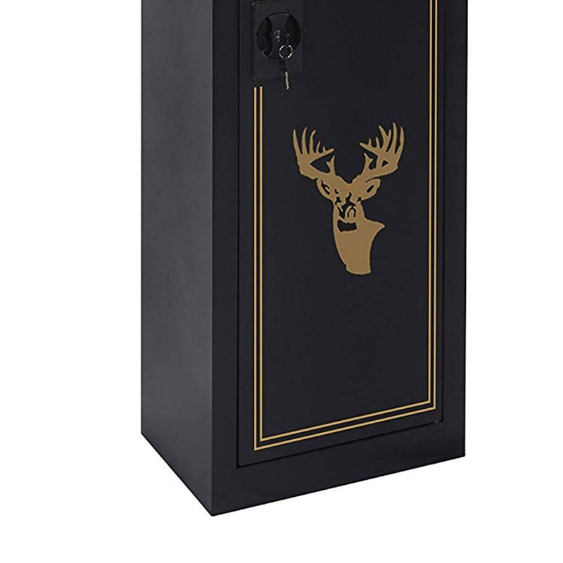 Gun Safe Storage Cabinet for 5 Rifles & Pistols - Heavy-Duty Metal, Black