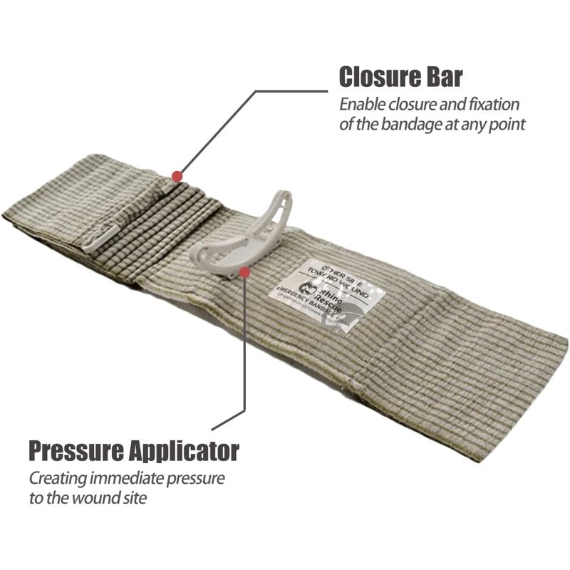 6-Inch Trauma Compression Bandage with Non-Adherent Pad - First Aid Kit Supplies
