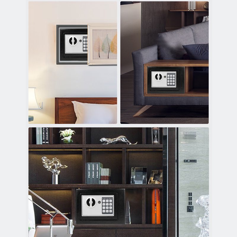 Fireproof Waterproof Security Safe with Keypad & Spare Keys - Compact Home Safe
