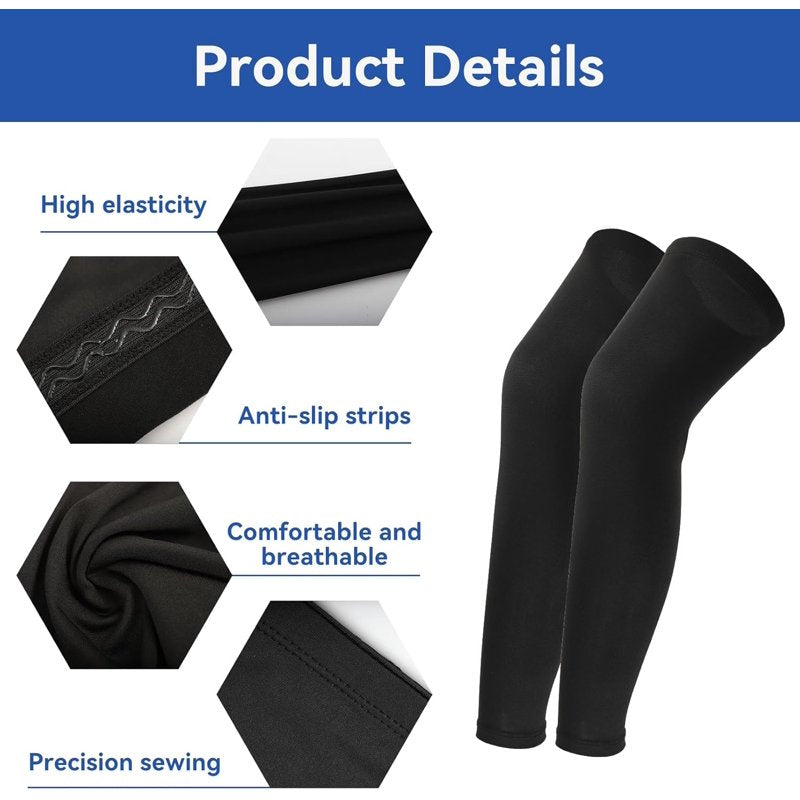 2 Pairs Kids Compression Leg Sleeves for Sports and Running - Breathable, Non-Slip