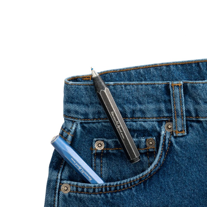 Kaweco AL Sport Stonewashed Blue Rollerball Pen - Refillable, Compact, Elegant