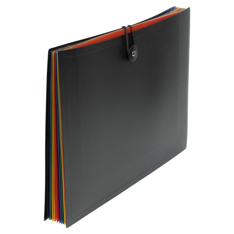 12-Pocket Accordion File Organizer - Plastic Expanding Folder for Documents