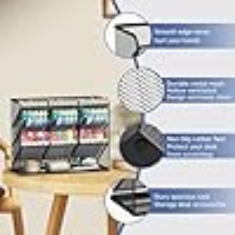 Mesh Desk Organizer with 10 Compartments for Office & Home Storage