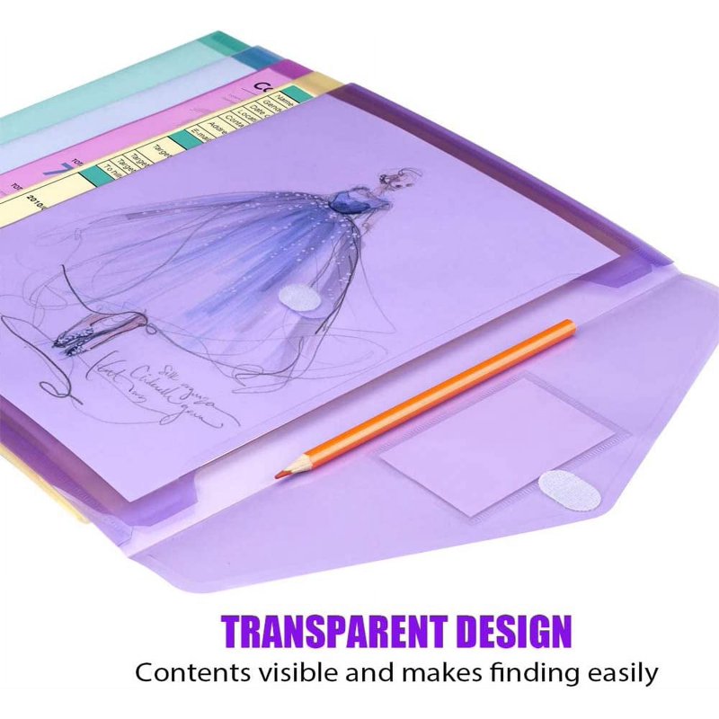 24 Pack Clear Plastic Envelope Folders A4 US Letter Waterproof Document Storage