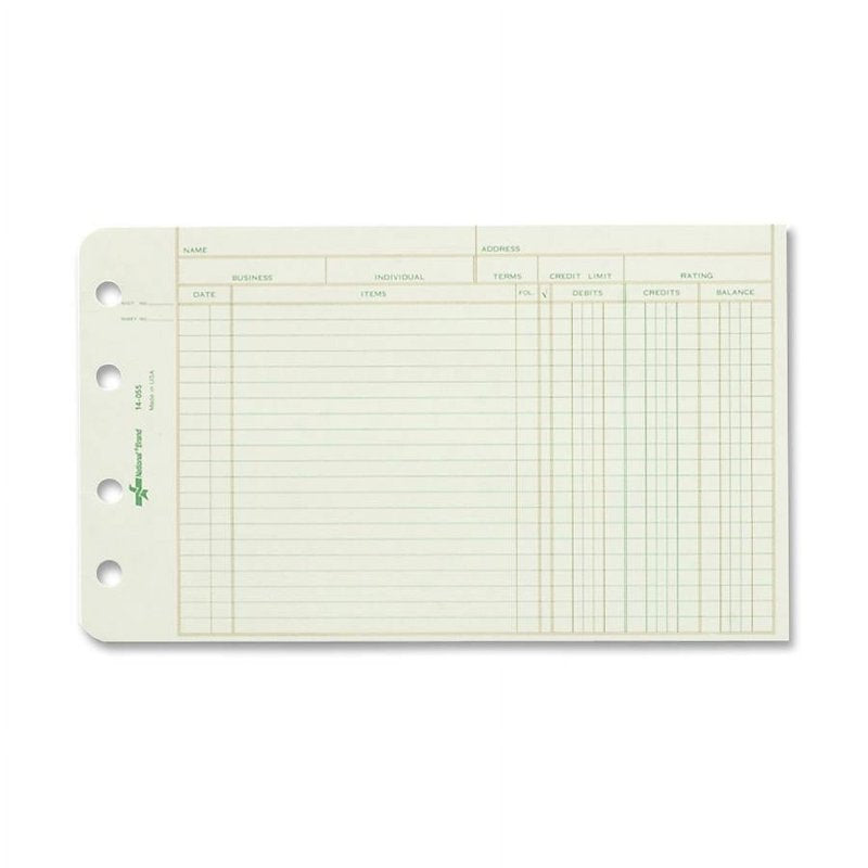 Extra Sheets for Four-Ring Ledger Binder 5x8.5 Inches, 100 Pack