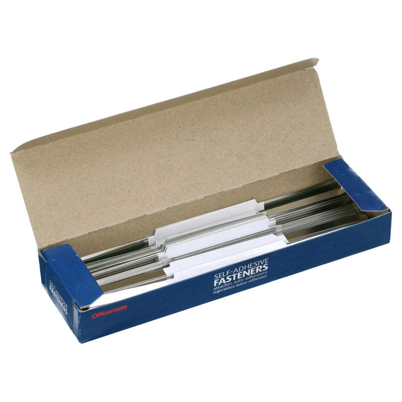 Self-Adhesive Prong Fasteners for Documents, 2 Inch Capacity, 100/Box