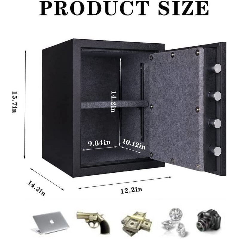 Fireproof Safe Box with Digital Keypad Lock – Steel Security Safe for Home Office Documents & Valuables