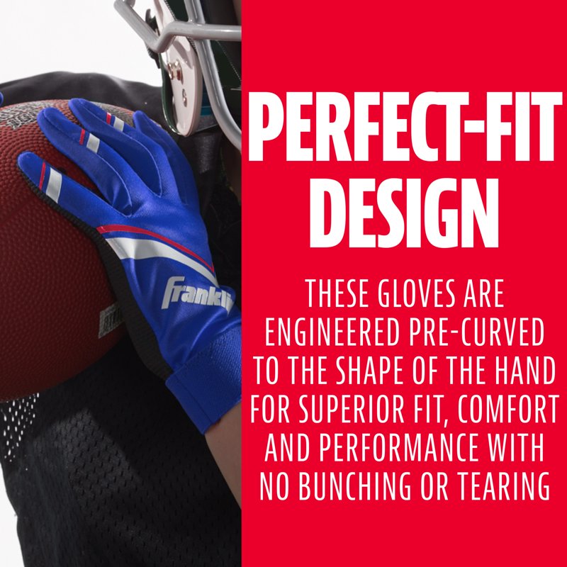 Youth Football Receiver Gloves High Grip Kids Sports Gloves Large