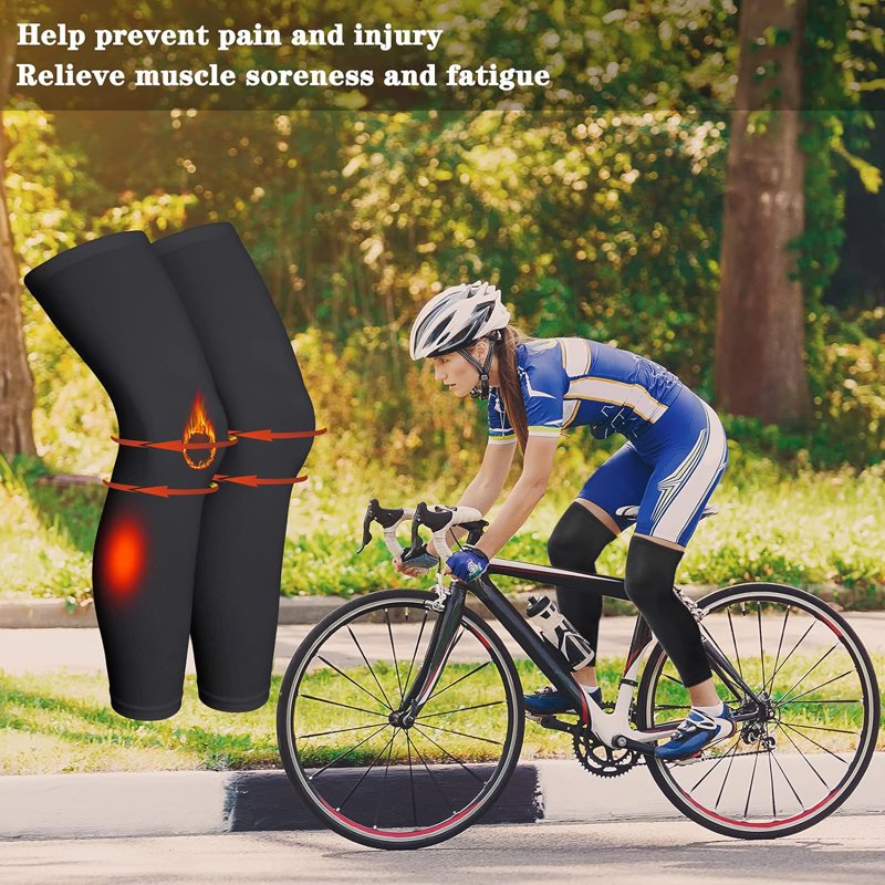 Compression Leg Sleeves for Sports & Outdoor Activities - Full Length Support