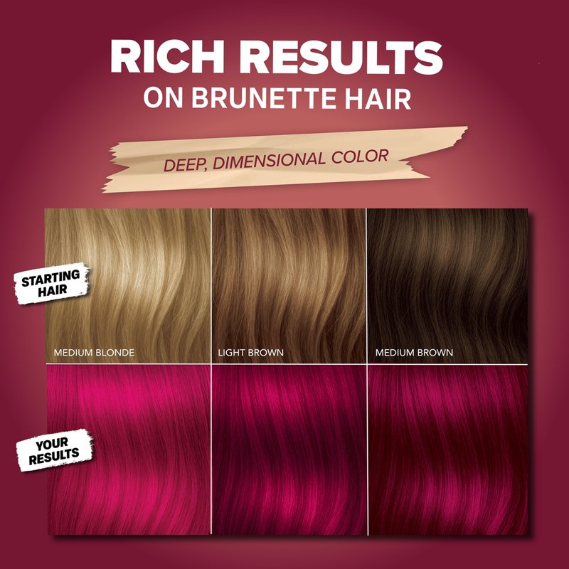Vegan Semi-Permanent Hair Dye Kit - Bold Red, Pink, Indigo & More