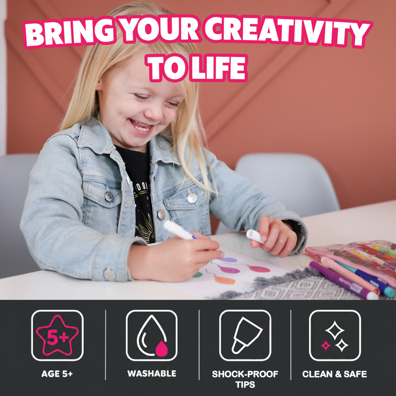 Magic Pens Set for Kids - 25 Color-Changing, Invisible & 3D Art Supplies