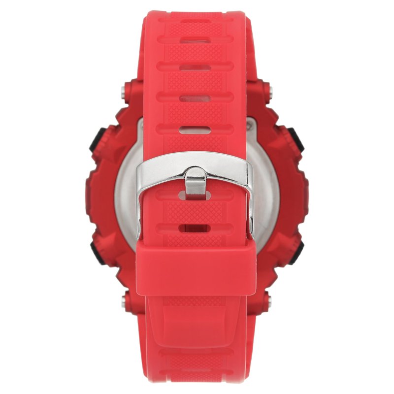 Men's Red Sport Wristwatch with Water-Resistant Silicone Band