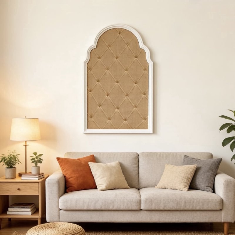Farmhouse White Wood Frame Bulletin Board - 36x24 Wall Memo Board for Office & Home Decor