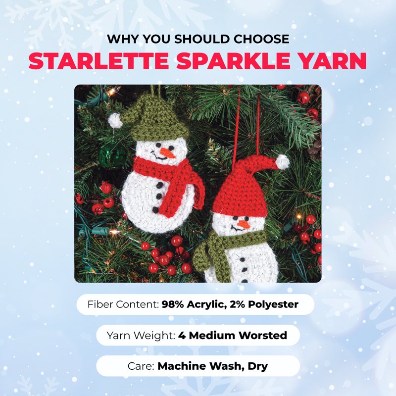 Sparkle Yarn for Knitting & Crocheting - Glitter Acrylic Craft Yarn