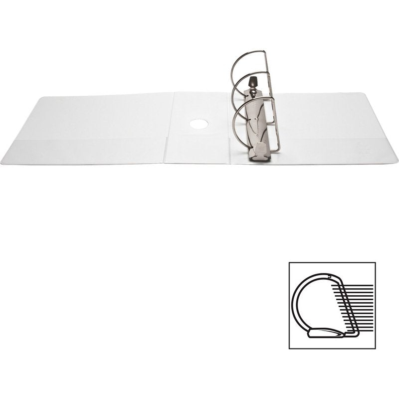 5-Inch Capacity White D-Ring Binder with Pockets for Office Documents