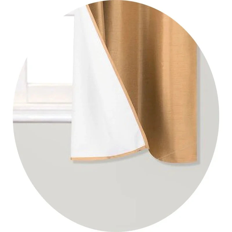 2-Piece Short Window Curtain Set Foam-Lined Grommet Panels for Kitchen & Small Windows