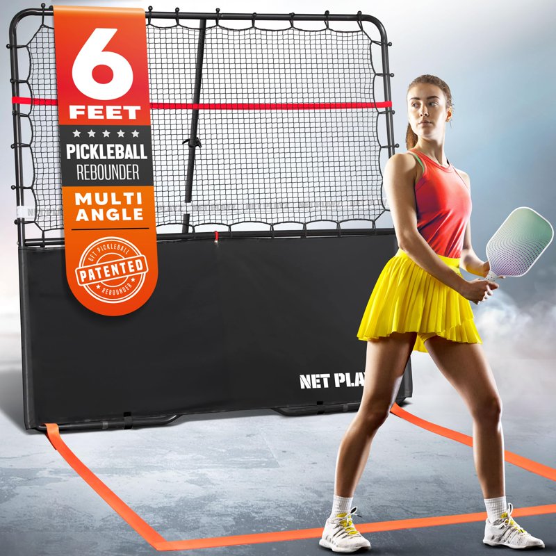 6 ft Pickleball Rebounder Training Aid – Adjustable Angles, Easy Setup for Forehands, Backhands, Dinks, Volleys