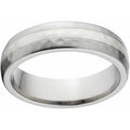 Titanium Ring with Silver Inlay - 6mm Comfort Fit Wedding Band