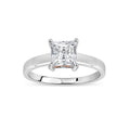 Sterling Silver Swarovski CZ Ring with Rose Gold Filigree Sides - Gradual Shank