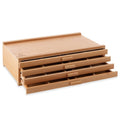 Wooden Art Supply Storage Box with Multiple Drawers for Pastels Pens and Brushes