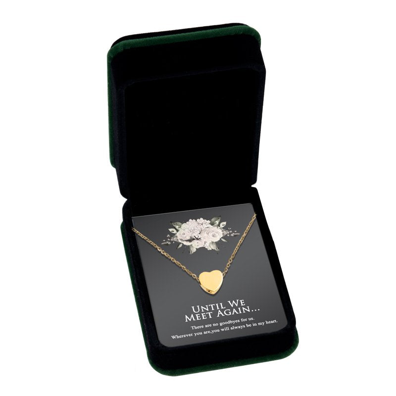Mini Heart Cremation Jewelry Necklace Keepsake for Ashes Memorial Pendant - Gold, Rose Gold, Silver
