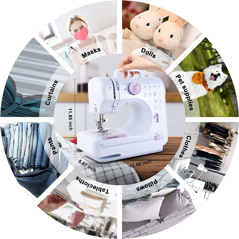 Portable Sewing Machine for Beginners Adults Kids with 12 Stitches & Reverse