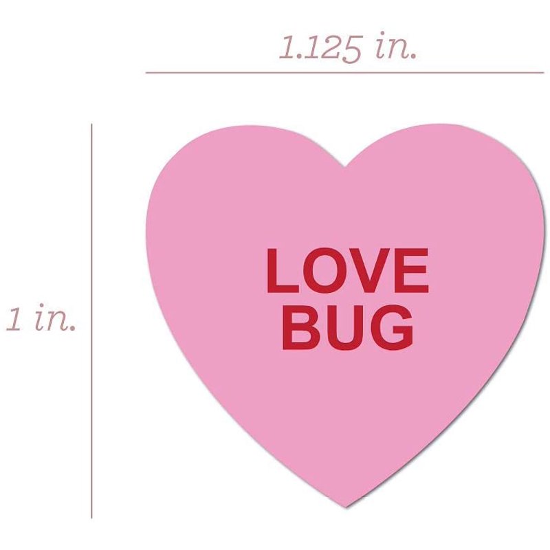 Valentine Heart Stickers - 1 1/8 Inch Candy & Love Themed Decorative Stickers