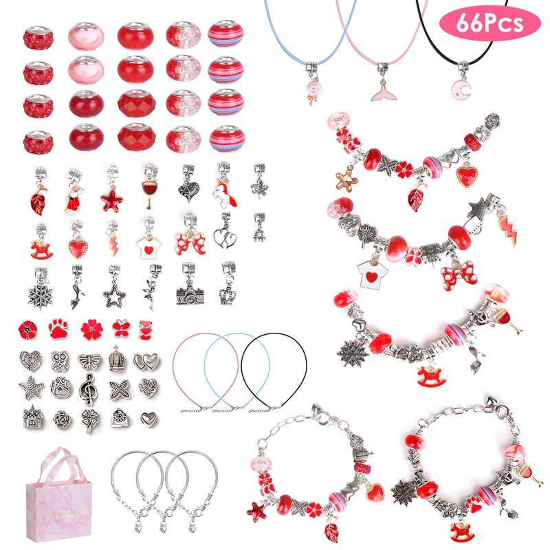DIY Charm Bracelet Making Kit for Kids Teens - Jewelry Craft Set with Gift Box