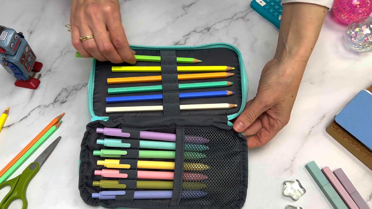 Large Capacity Double Compartment Pencil Case - Sturdy & Washable Organizer