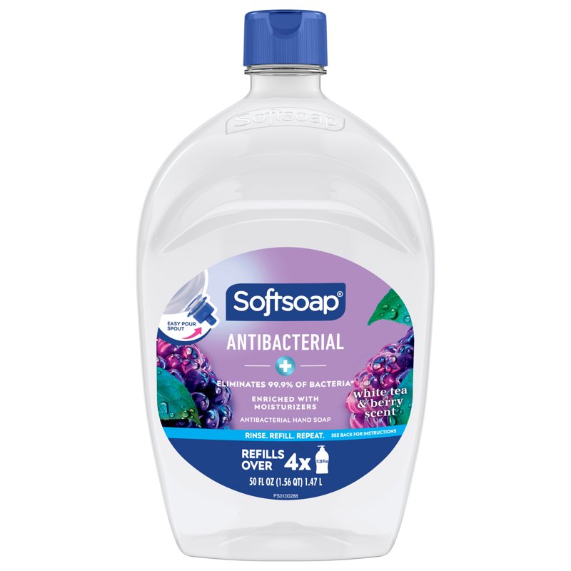 Antibacterial Liquid Hand Soap with Easy Pour Spout - White Tea & Berry Scent