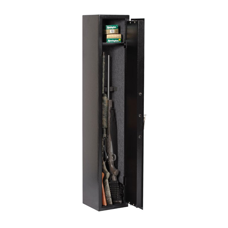 Gun Safe 5-Gun Locking Cabinet with Mounting Holes - Black Metal Security Safe