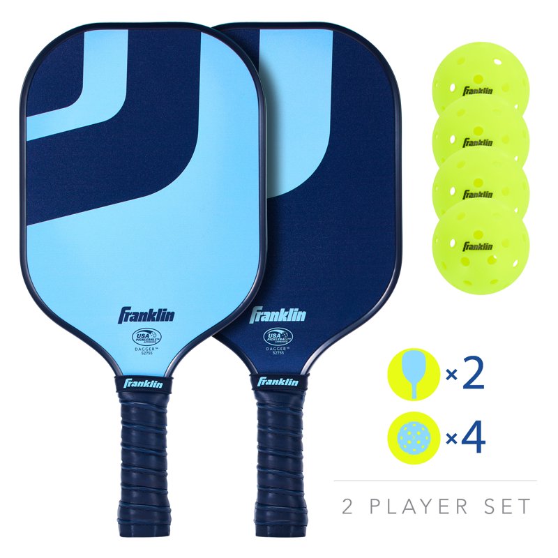 Pickleball Paddle Set for 2 — 2 Paddles + 4 Outdoor Balls, USAPA Ready