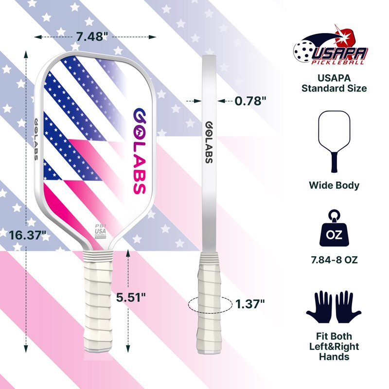 Golabs PB1 Pickleball Paddles Set - 2 Paddles, 4 Balls, White