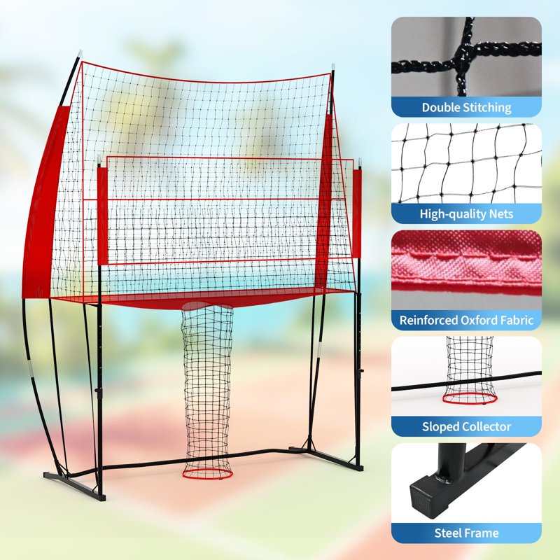 Portable Volleyball Net System 8x11 Ft Adjustable Height Indoor Outdoor