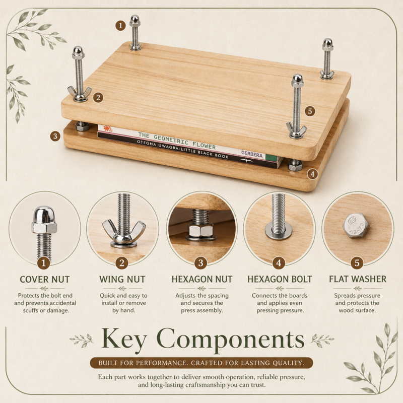 DIY Book Binding Kit with Wooden Press and Tools for Handmade Journals