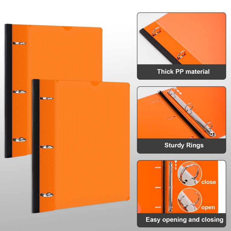 1-Inch Telescoping 3-Ring Binder with Clear Front Pocket - Pack of 12