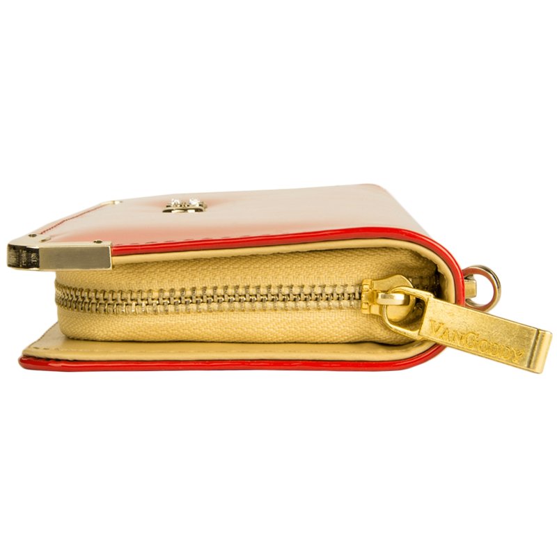 Women's Patent Leather Wallet with Card Holder & Convertible Wristlet - Multiple Colors
