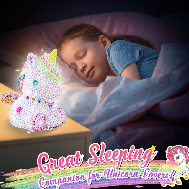 Unicorn Night Light Craft Kit for Girls Ages 6-12 - DIY Sparkling Lamp Gift