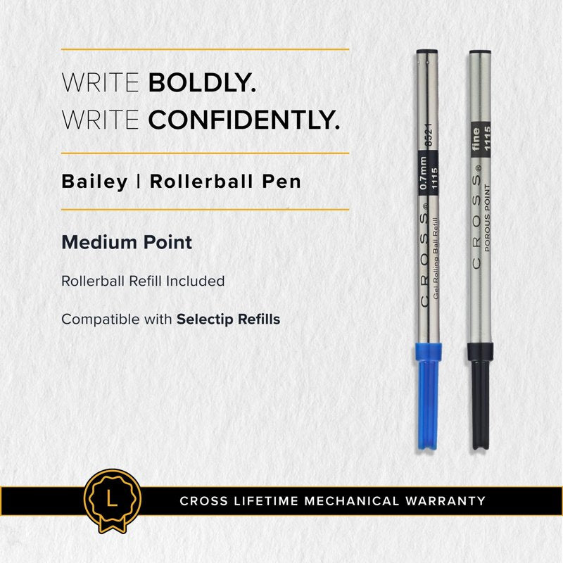 Cross Bailey™ Red Lacquer Rollerball Pen - Smooth Writing Gift