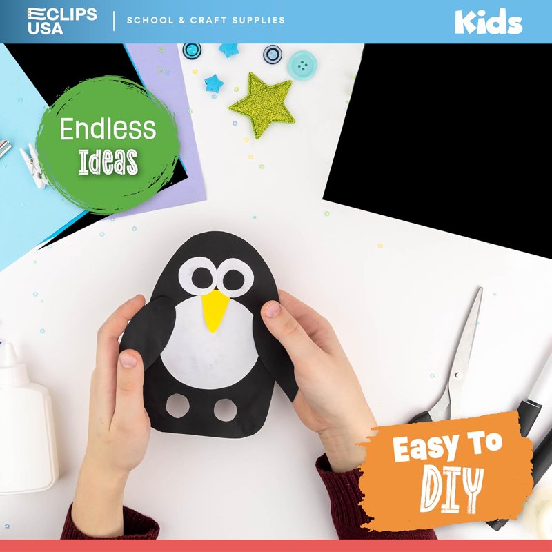 Large Black Poster Board 11 x 14 Inches - Bulk 100-Pack for School & Crafts
