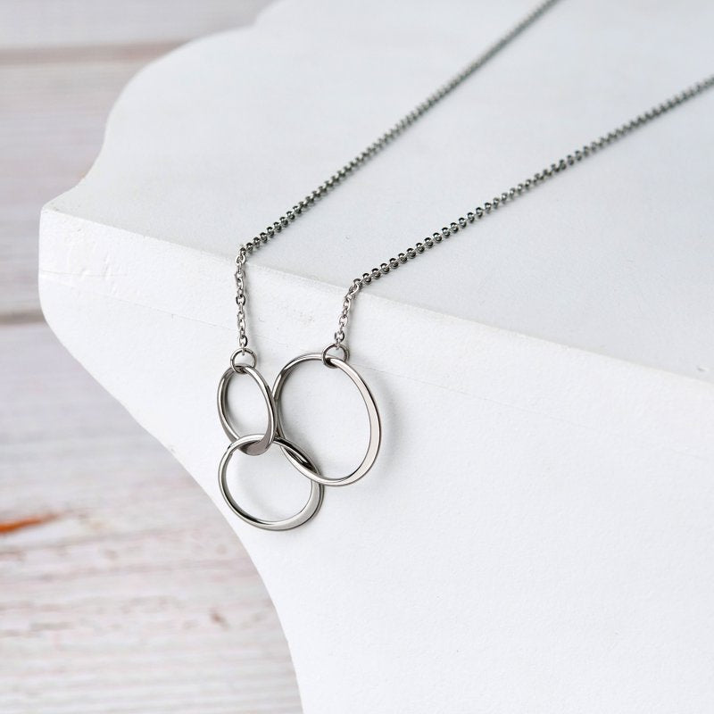 Mother's Day Necklace for Grandma Silver Infinity Rings Gift Jewelry