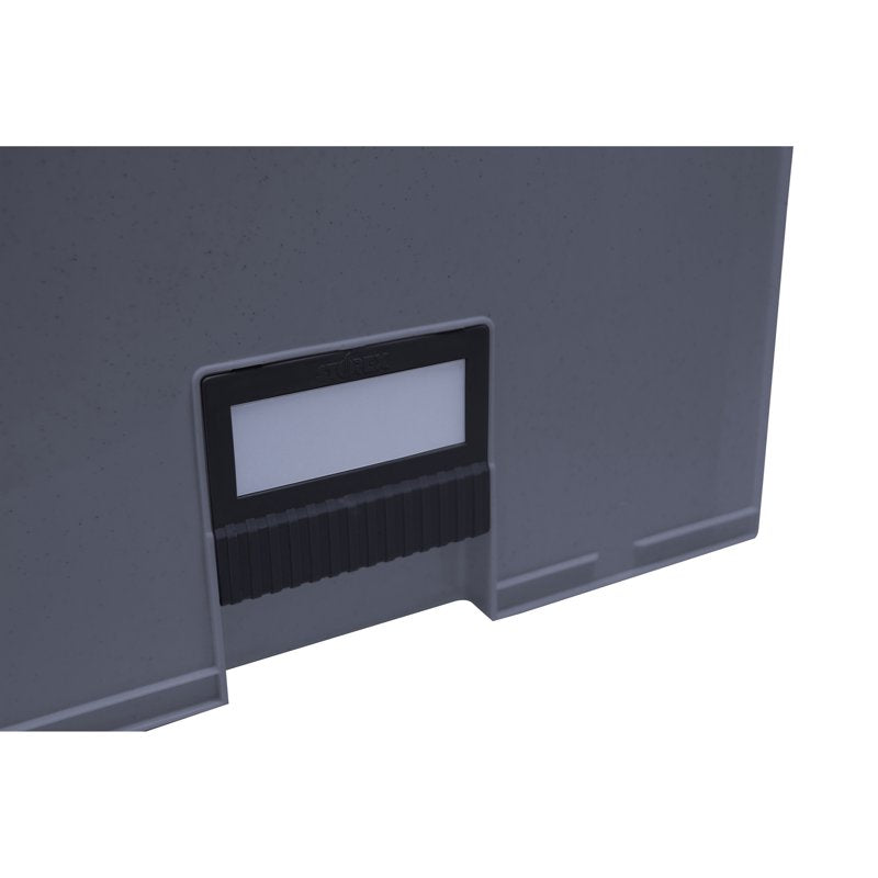 Plastic File Storage Box with Label Holder - Archive & Office Organizer