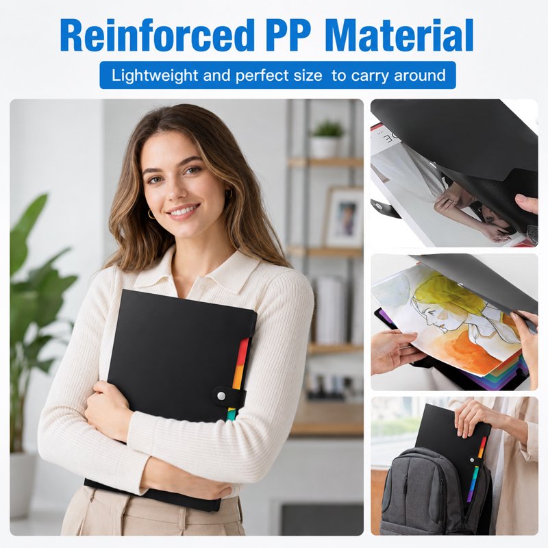 PUCACHI 7-Pocket Expanding File Folder Set - Letter Size Office & School Organizer