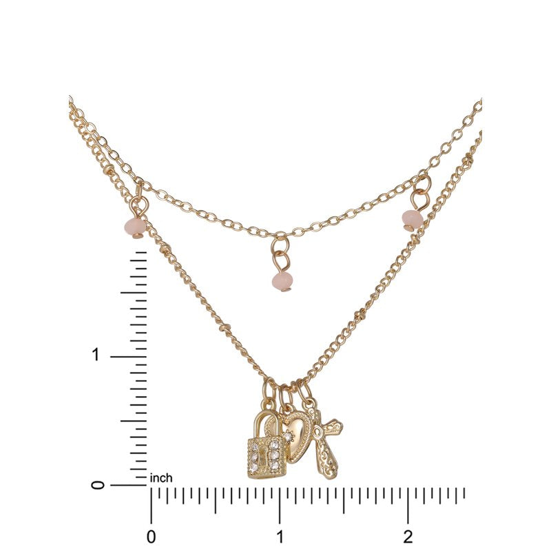 Women's Cross Charm Necklace with Adjustable Chain - Stylish Jewelry Accessory
