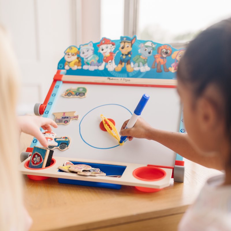 Melissa & Doug PAW Patrol Wooden Double-Sided Tabletop Art Easel for Kids