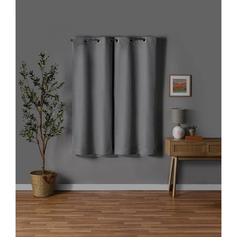 Blackout Grommet Curtain Panel - 30 Inch Wide, Room Darkening, Single Panel