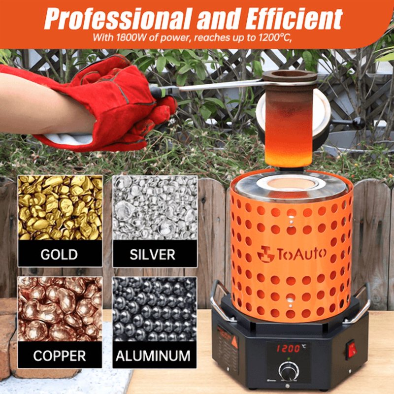 Electric Metal Melting Furnace 5KG Capacity for Gold Silver Copper Aluminum