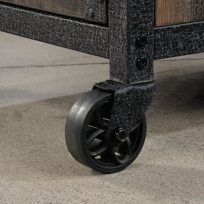 Mobile File Cabinet with Locking Drawers and Casters - Rustic Oak Finish