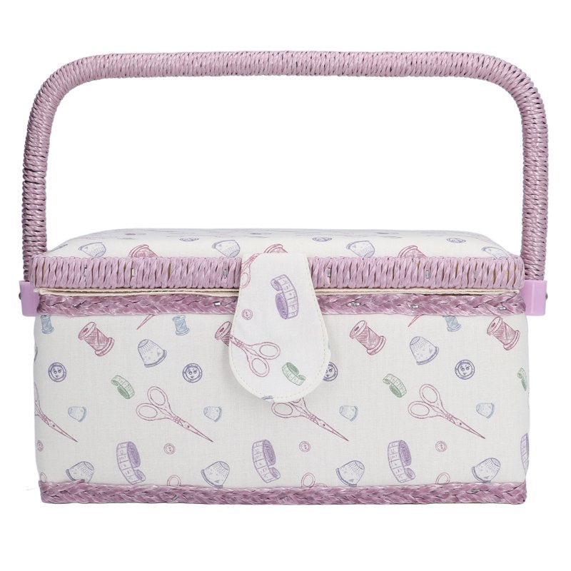 Sewing Basket with Pincushion and Storage Organizer - Portable Home & Outdoor Use