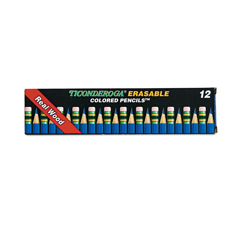 Erasable Colored Pencils Pack of 12 - Non-Fading, Blue for Art & Office Use